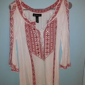 3/4 sleeve open slit arms shirt